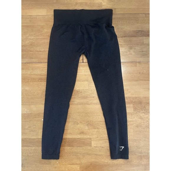 Gymshark Black Texture Leggings Black Size XS Womens Sports Athletic Gym Workout - Picture 1 of 7